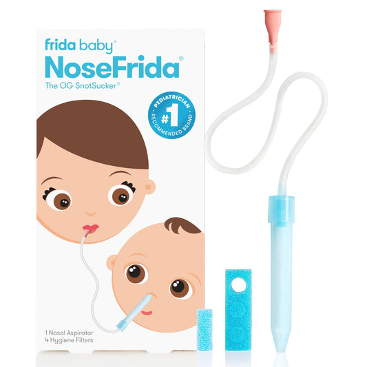 Frida Baby NoseFrida Nasal Aspirator, Snot Sucker Suitable for Newborns and Babies, Baby Nose Sucker with 4 Extra Hygiene Filters