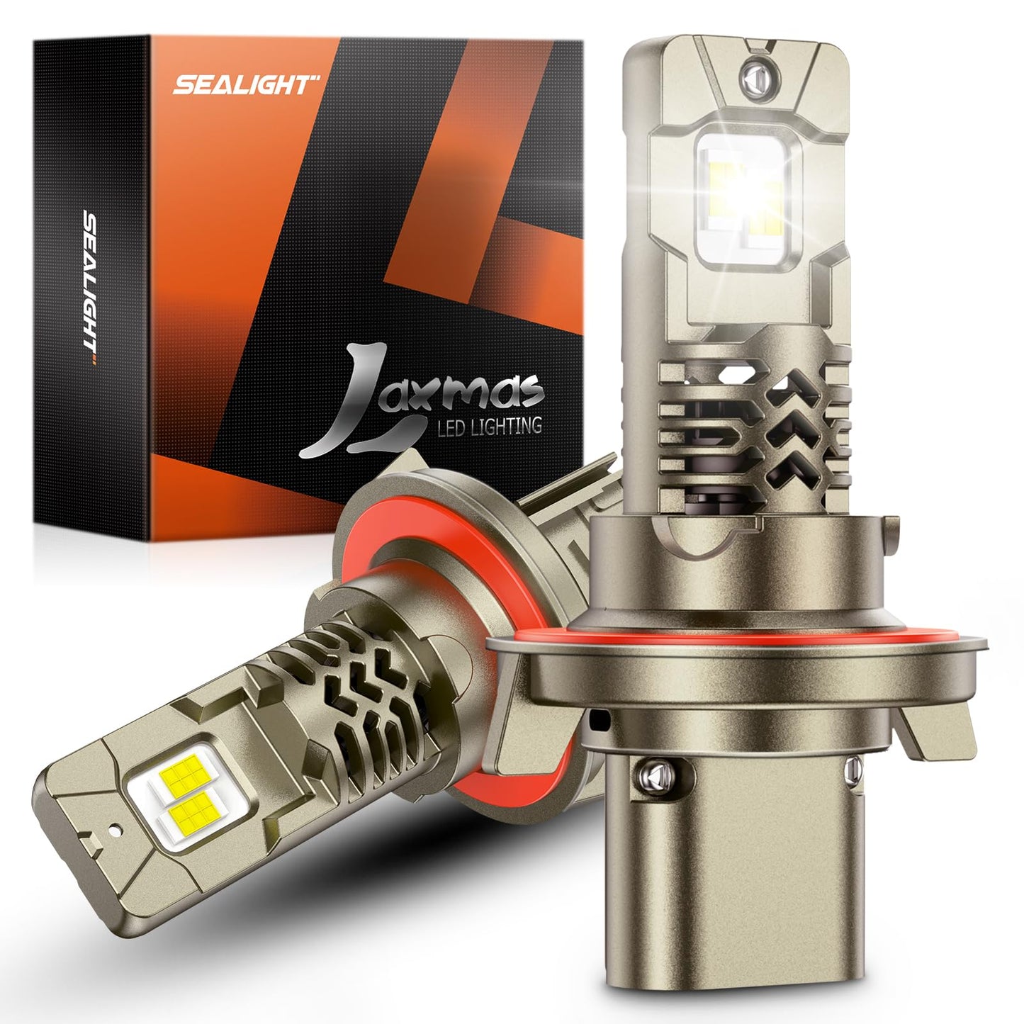 SEALIGHT 2026 Brightest H13 9008 LED Headlight Bulbs, 90,000LM 1200% Brighter, 6500K Cool White, 1:1 Halogen Size Wireless, 3 Min Plug and Play Halogen Replacement Conversion Kit, Pack of 2