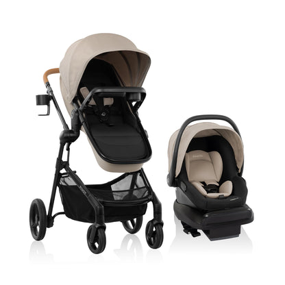 Evenflo Pivot NXT Travel System with LiteMax NXT Infant Car Seat - Latte Tan
