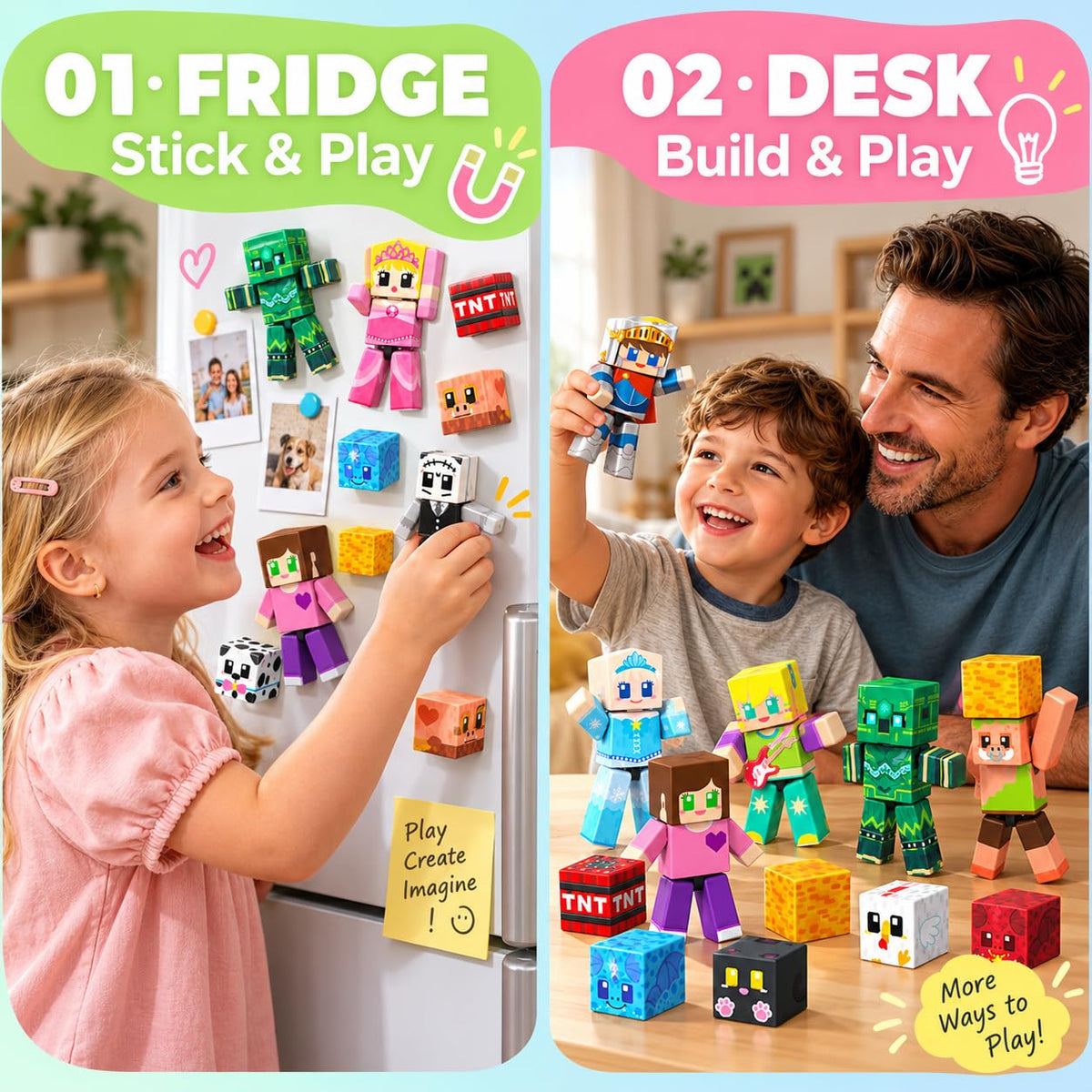 Magnetic Action Figures Playset - 20PCS Magnetic Building Toys with Rotatable Figures Character, STEM Magnet Toys for Kids, Christmas Birthday Gifts for Boys Girls Ages 4 5 6 7 8+ Year Olds 🍁 All In One Marketplace Canada