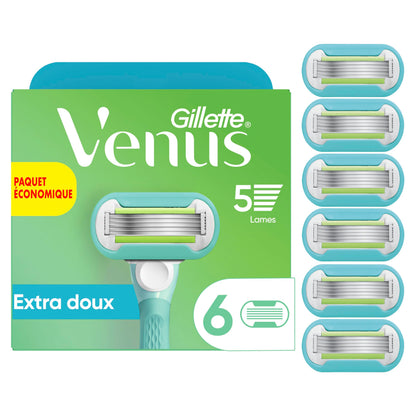 Gillette Venus Extra Smooth Women’s Razor Blades, 5-Bladed Razor Refills, 1 Pack (Count of 6)