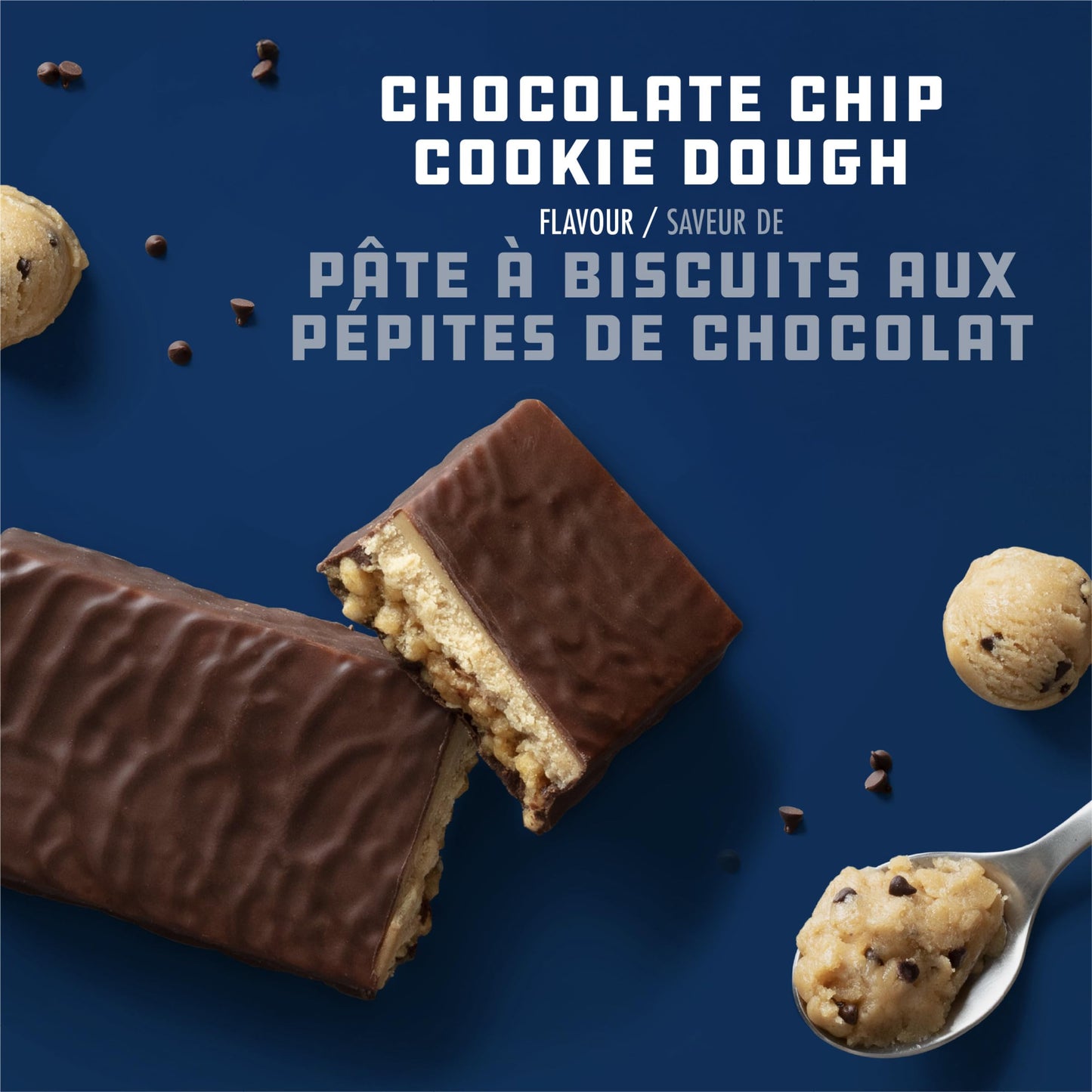 CLIF BUILDERS Protein Bars – Chocolate Chip Cookie Dough, 20g Plant Protein, Gluten Free, Non-GMO, Made in Canada, 68g Bar (Pack of 12)