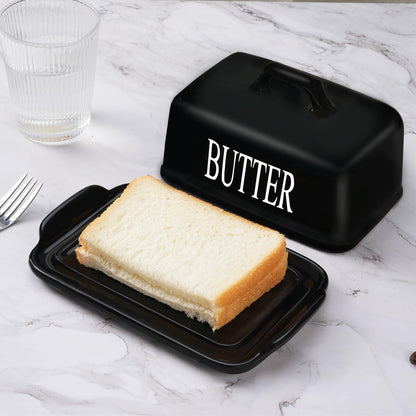 KAIBARE Porcelain Butter Dish for 1LB of Butter Block, Black 🍁 All In One Marketplace Canada