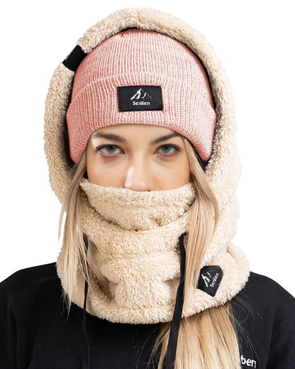 Senllen Ski Mask Cold Weather Fleece Balaclava Wind-Resistant Winter Face Mask for Men and Women Beige 🍁 All In One Marketplace Canada