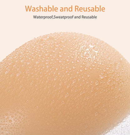 Deceny CB Sticky Bra Push Up Adhesive Bra Invisible Silicone Bra Backless Strapless Bras with Nipple Covers for Women(C/D,Beige) - Available at All In One Marketplace Canada