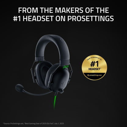 Razer BlackShark V2 X Gaming Headset: 50mm Drivers - Cardioid Mic - Memory Foam Cushion - Lightweight- Comfortable, Noise Isolating Earcups - for PC, PS4, PS5, Switch - 3.5mm Audio Jack - Black