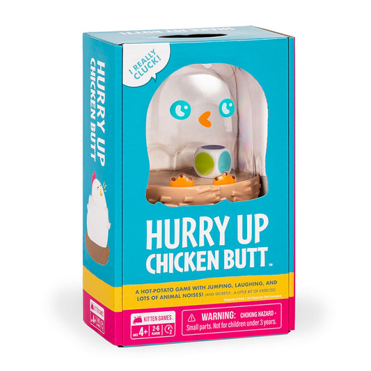 Hurry Up Chicken Butt by Exploding Kittens - 2-6 Players - Ages 4+ - 2 Minutes to Play - Hot Potato Style Card Game - Fun Card Game, Family Game Night, Creative Kids Game - Available at All In One Marketplace Canada