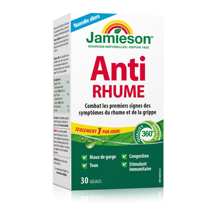 Jamieson Cold Fighter Softgels, for Adults and Adolescents (10+). Helps Fight Early Signs of Colds and Improves Cold Symptoms. With Ginger for Nausea Relief, Non-GMO, Gluten-Free, 30 Count