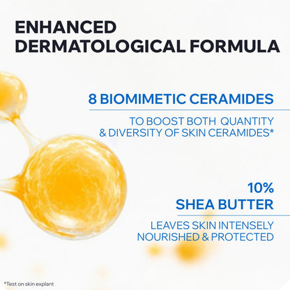 Uriage Xémose Lipid-Replenishing Cream - Face & Body Moisturizer Against Itching With Shea Butter - Very Dry, Sensitive Skin Prone to Atopic Eczema - Non-Greasy & Non-Sticky - Unscented - 400ml Uriage