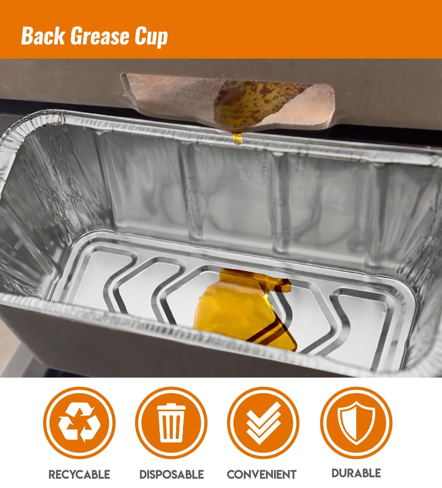 NUPICK 40 Pack Grease Cup Liners for Blackstone 17"/28"/36" Griddle, Drip Pan Liners for Blackstone 5017, Disposable Aluminum Foil Drip Pan Liner - Available at All In One Marketplace Canada