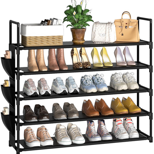 Shoe Rack 5 Tier Shoe Organizer Shoe Storage 20-25 Pairs for Closet Entryway Shoes Holder Space Saving Tall Shoes Shelf for Bedroom Garage Door - Available at All In One Marketplace Canada