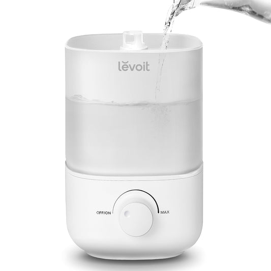 Levoit Humidifiers for Bedroom, Top Fill Cool Mist Air Humidifier for Baby Nursery, Plants, Ultrasonic, Auto Shut-off, BPA Free, Quiet, Knob Control, 360° Nozzle