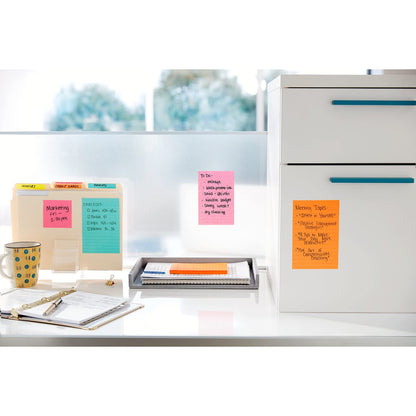 Post-it Super Sticky Notes, Multi-Size, Supernova Neons, 15 Lined Pads