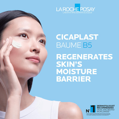 La Roche Posay Cicaplast Baume B5, Multi-Purpose Soothing Balm for Dry Skin, Absorbs Quickly, Non-Sticky, Glassy Skin Finish, for Face or Body, Suitable for the Whole Family, Fragrance Free, 40ml