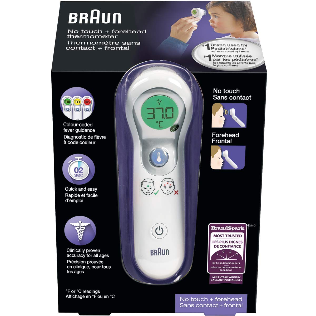 Braun BNT300CA No-Touch and Forehead Thermometer with Colour Coded Display for Baby, Children and Adults, No. 1 Brand Among Pediatricians and Moms 🍁 All In One Marketplace Canada