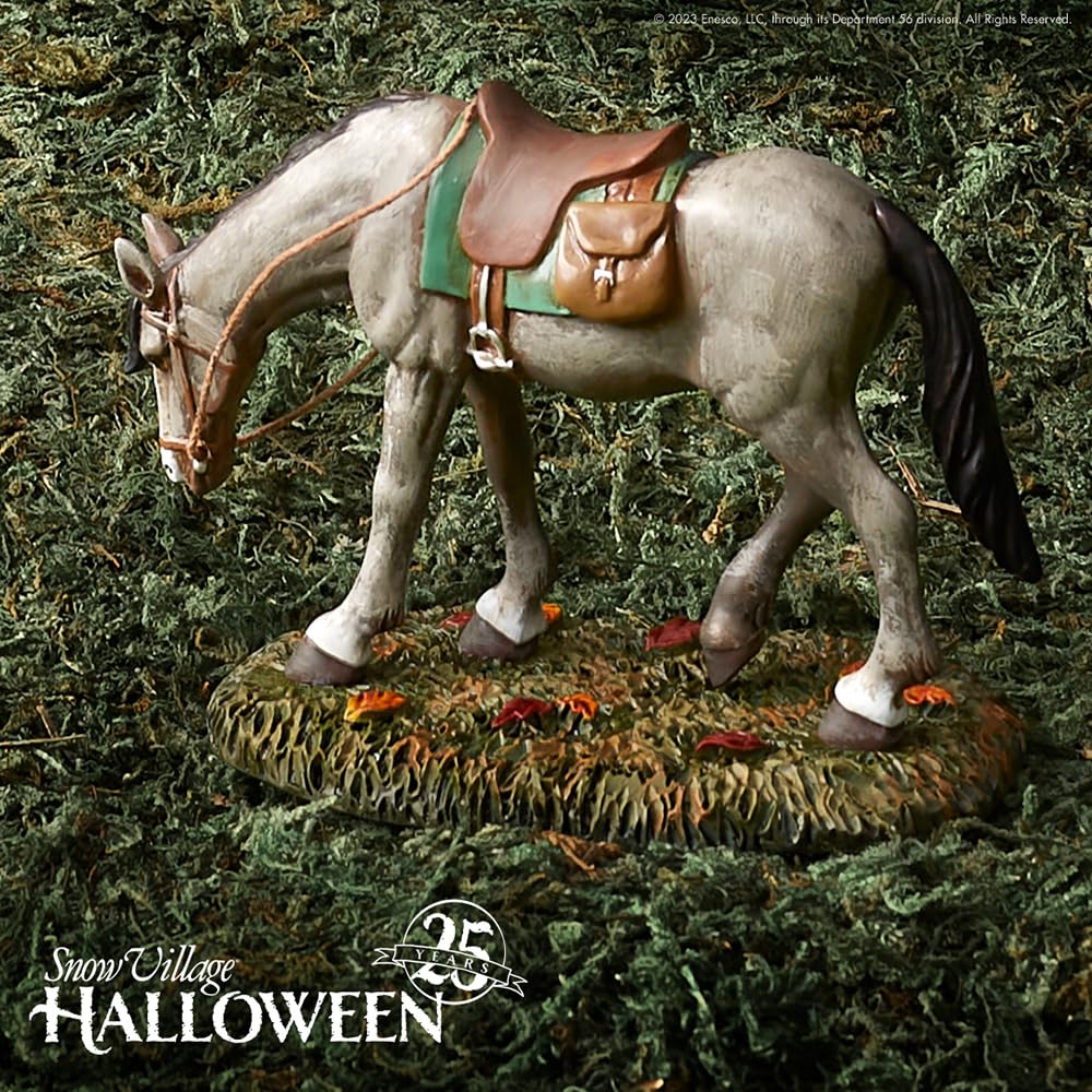 Department 56 Snow Village Halloween Accessories Gunpowder the Horse Figurine, 3.2 Inch, Multicolor