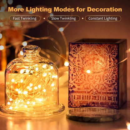 20 Pack LED Fairy Lights Battery Operated,3 Features 7FT 20 LED Waterproof Mini Twinkle String Lights for Wedding Mason Jars Party Christmas Decorations(Warm White) 🍁 All In One Marketplace Canada