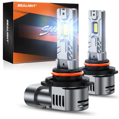 SEALIGHT 2026 Upgraded 9005 LED Headlight Bulbs, 1:1 Design 60,000LM 1000% Brighter HB3 9005 LED Light Bulb, 6500K Cool White, Plug and Play Halogen Replacement, Non-polarity, Pack of 2