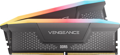 CORSAIR Vengeance RGB RS DDR5 RAM 32GB (2x16GB) Up to 6000MHz CL36-44-44-96 1.35V AMD Expo Intel XMP Computer Desktop Memory – Gray (CMG32GX5M2E6000Z36) Corsair