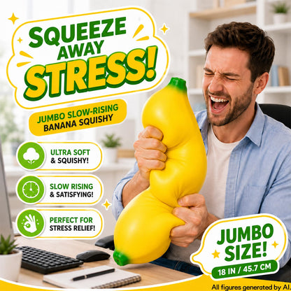 18In Banana Squishy, Jumbo Squishy Banana Giant Big Realistic Banana Moldable,Desktop Decorations,Great for Fun Party Favors Birthday Christmas White Elephant Gifts 🍁 All In One Marketplace Canada