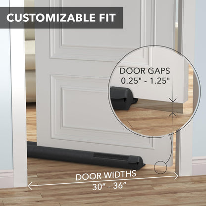 Everlasting Comfort 2 Sided Under Door Draft Stopper for Bottom of Doors - Quick Install, Keeps Heat In & Cold Air Out- Weather Stripping Door Seal Strip & Noise Blocker for Interior -Fits 76 - 91cm W