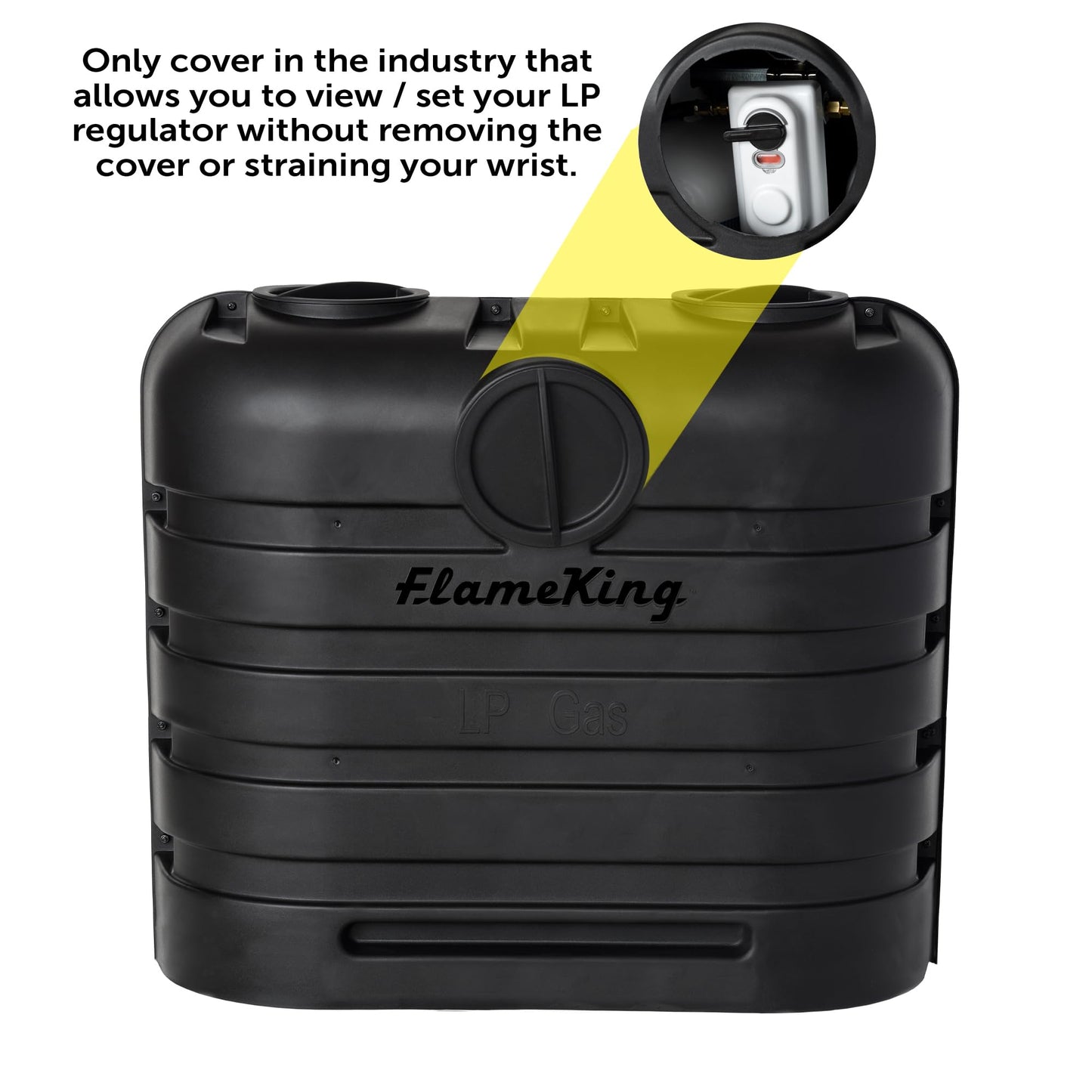 Flame King Dual 30LB LP Propane Tank Light Plastic Heavy Duty Cover for RV, Travel Trailer, Camper - Black Flame King