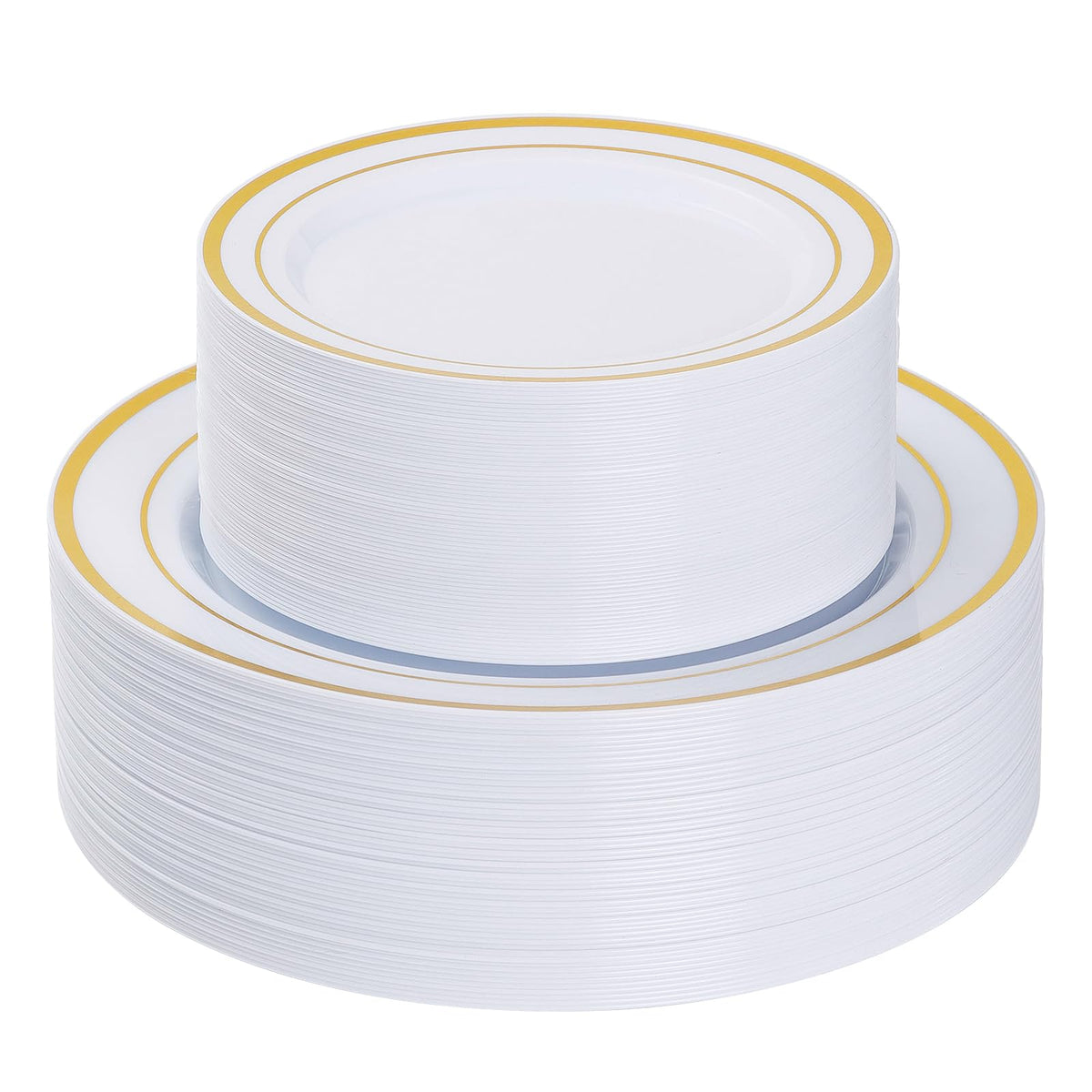 Goodluck 120PCS Gold Plastic Plates, Disposable Party Plates Gold Rim 🍁 All In One Marketplace Canada