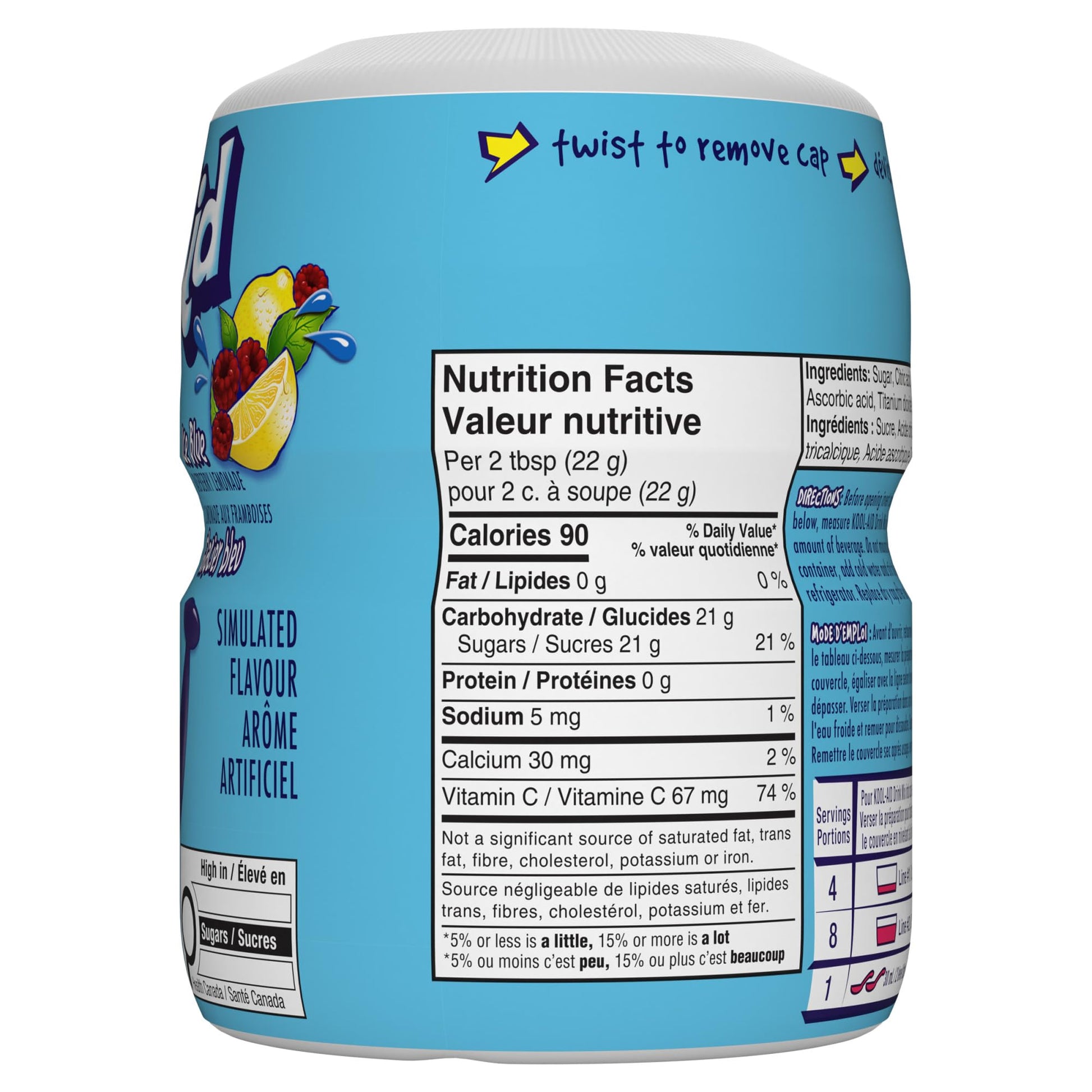 Kool-Aid Ice Blue Raspberry Lemonade Drink Mix (Pack of 12) Kool-Aid