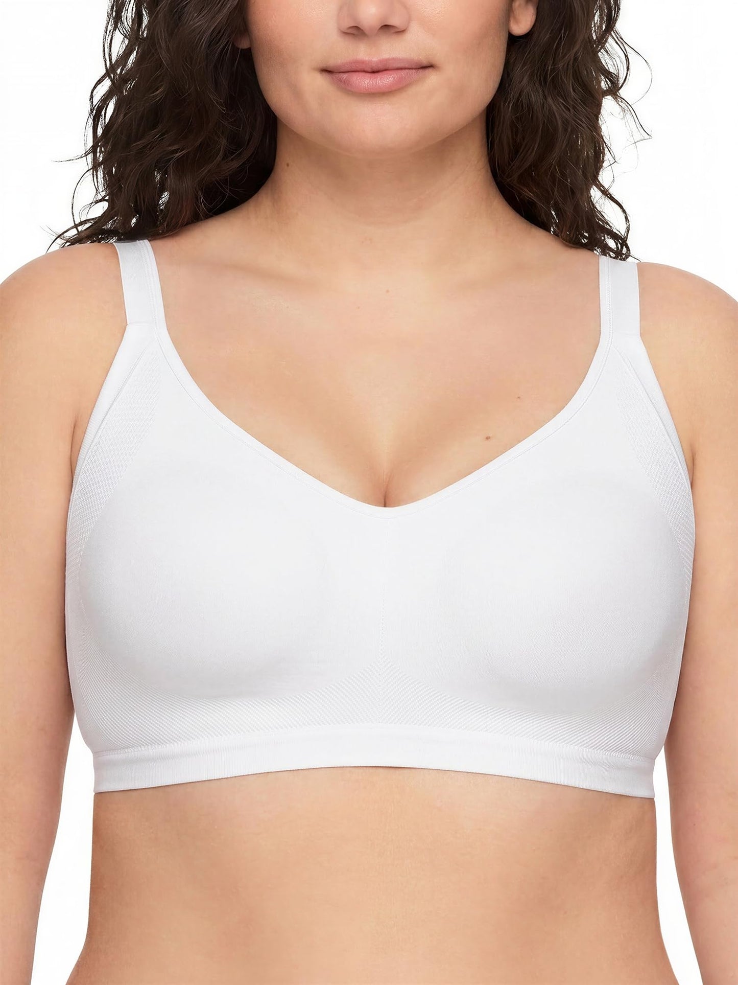 Warners Women's Blissful Benefits Underarm-Smoothing with Seamless Stretch Wireless Lightly Lined Comfort Bra Rm3911w, White, Large 🍁 All In One Marketplace Canada