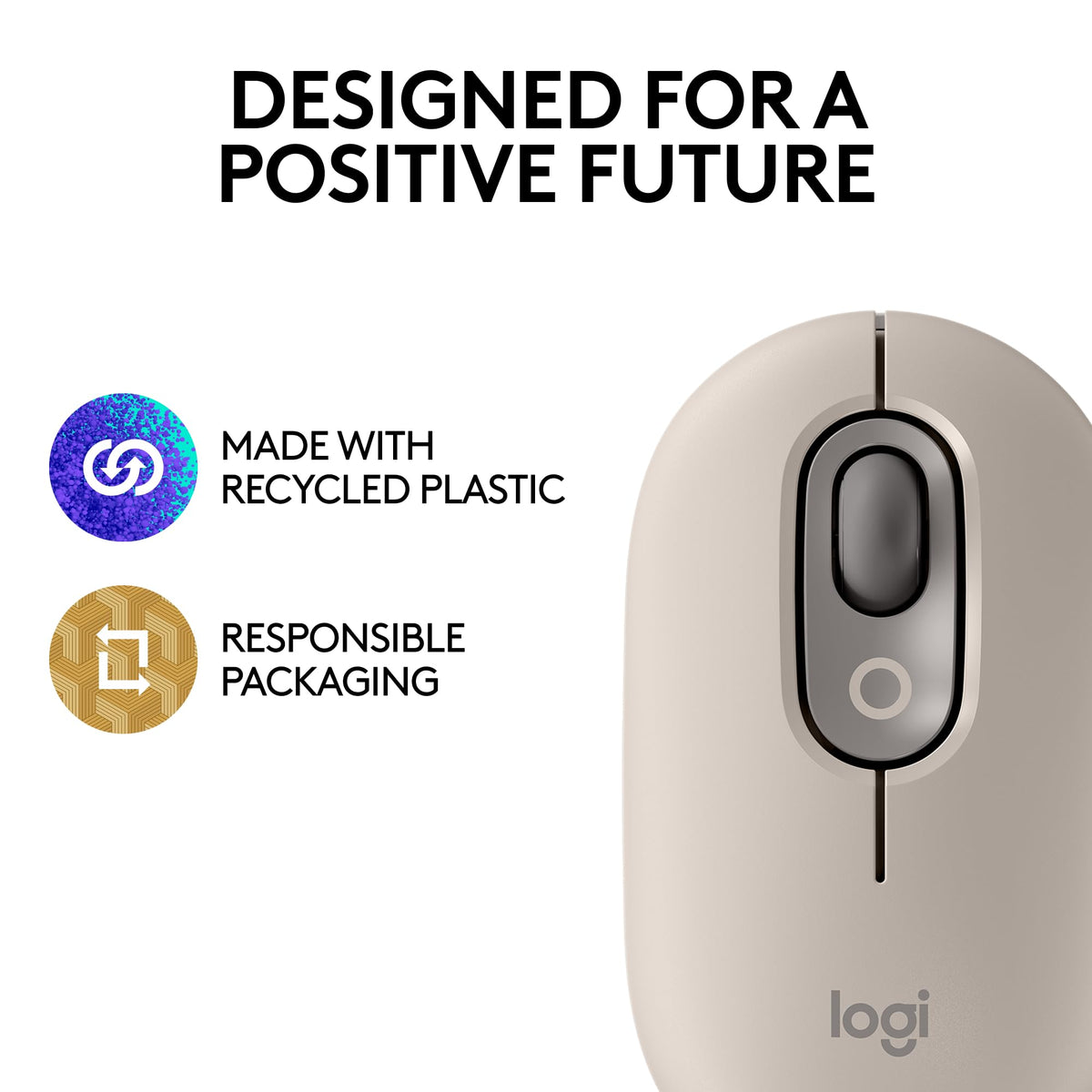 Logitech POP Mouse, Compact and Portable Wireless Bluetooth Mouse - Mist