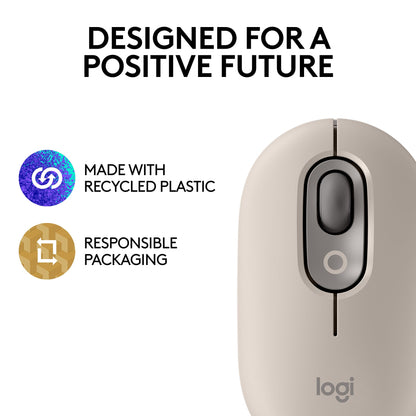 Logitech POP Mouse, Compact and Portable Wireless Bluetooth Mouse - Mist