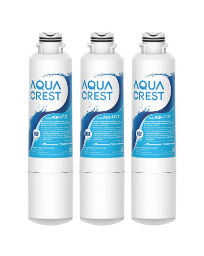 AQUA CREST AQF-FF27 Replacement for Samsung HAF-CIN/EXP, DA29-00020B, RF28HMEDBSR, RF263BEAESR, RF4287HARS, HAF-CIN, DA97-08006A-1, RF28K9380SR, RF28HFEDTSR, Refrigerator Water Filter, 3 Filters