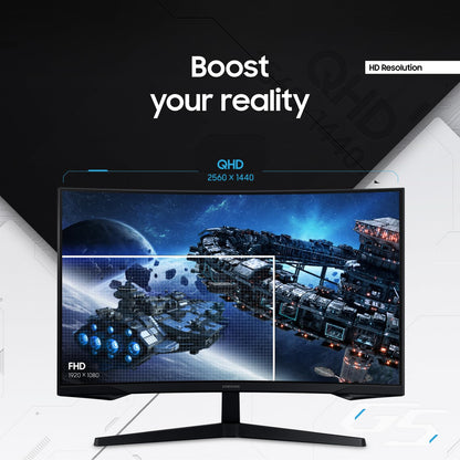 Samsung Odyssey 32 inch Curved Gaming Monitor (2,560 x 1,440) G55C QHD 165 Hz 1 ms, HDR10, FreeSync, Eye Saver Mode, 1000R Curvature- LS32CG550ENXZA Samsung