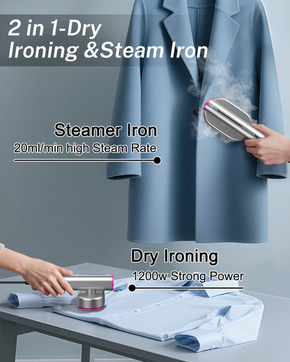 ELORTI Steamer Clothes, 1200W Portable Handheld Travel Steamer