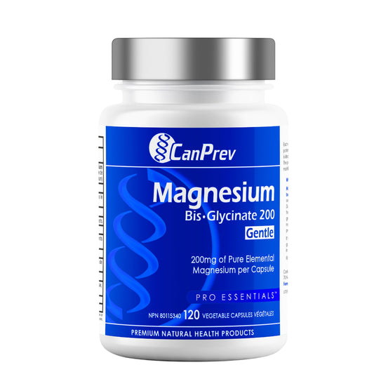 CanPrev Magnesium Bis-Glycinate Gentle 200mg, 120 V-Caps 120-Day Supply - Pure Elemental Magnesium Supplement, Supports Bone and Muscle Function, Gentle on Stomach, Perfect for Daily Magnesium Needs