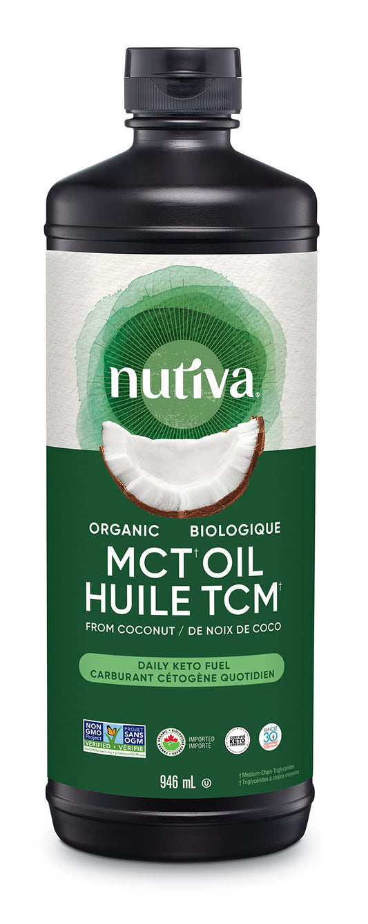 Nutiva Organic MCT Oil – 946 mL Pure, Unflavored Medium Chain Triglycerides for Keto, Paleo & Vegan Diets