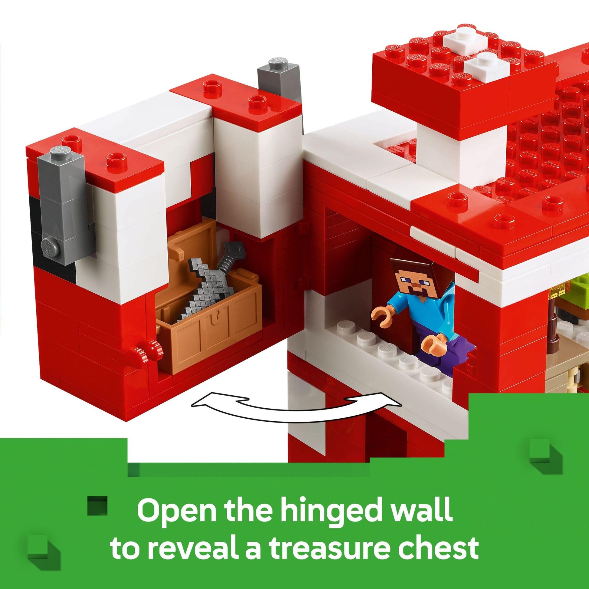 LEGO Minecraft The Mooshroom House Toy Figures and Playset - Building Minecraft Toy for Kids, Boys and Girls, Ages 8+ - with Steve and Other Figures for Pretend Play - Gift Idea for Birthdays - 21270 LEGO