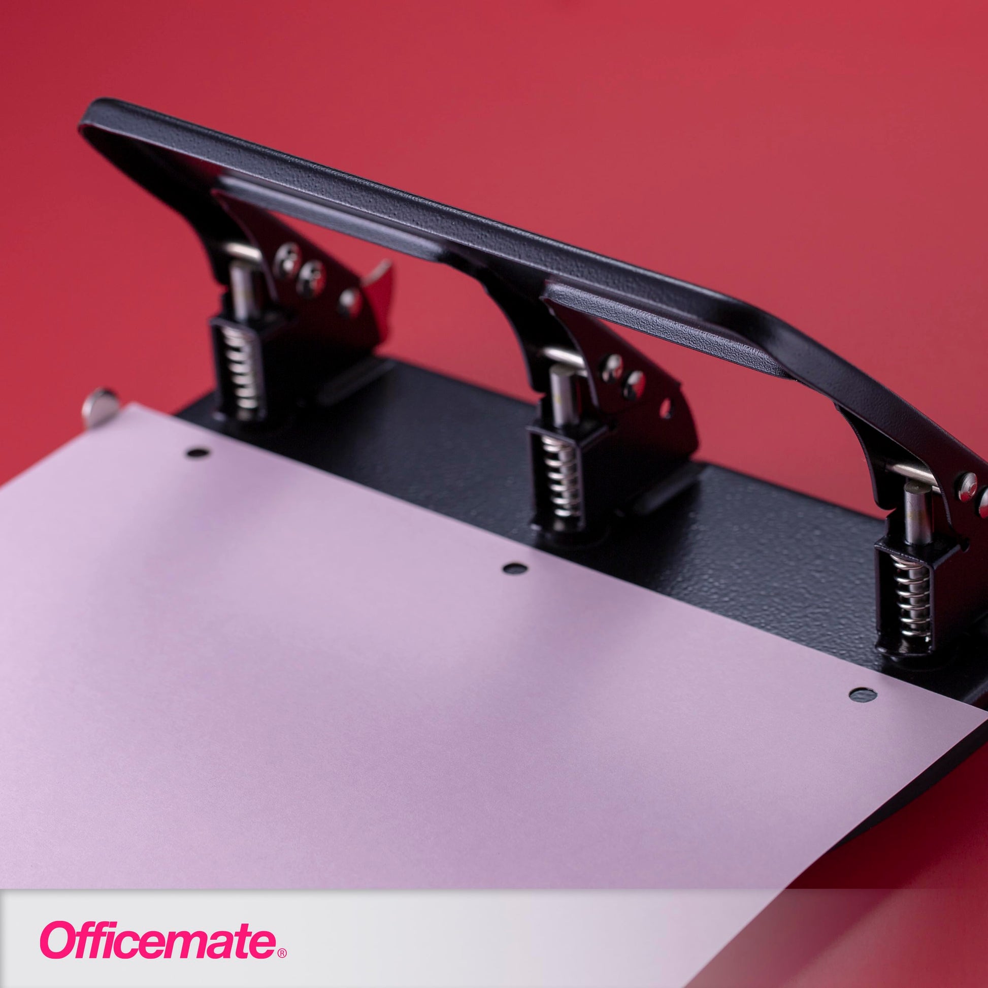 Officemate Medium Duty 3 Hole Punch with Ergonomic Handle, 30 Sheet Capacity, Black (90088) Officemate OIC