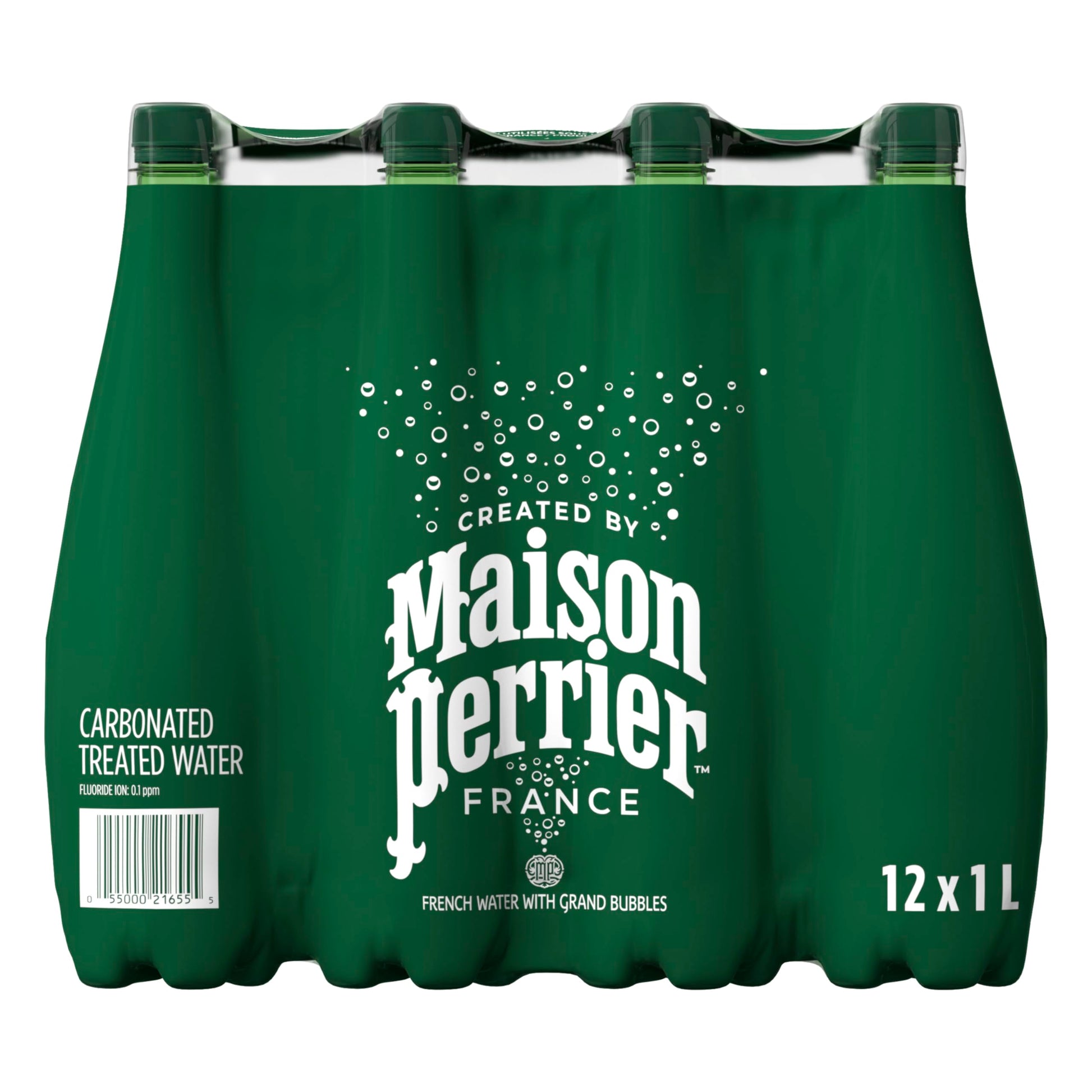 Maison Perrier Unflavoured Sparkling Water – 12 Pack, 1L Bottles | Pure French Refreshment, Zero Sugar