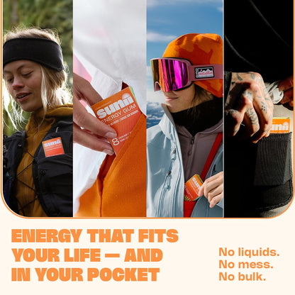 Sunii Nootropic Energy Gum - Quick Boost Energy & Focus - 100mg Caffeine Gum, Fresh Mint Taste - Vitamins B6 & B5, Taurine, Vegan, No Sugar, 5 Calorie, Faster than Chews, Drinks, Gels & Pills (24pcs) 🍁 All In One Marketplace Canada