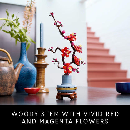 LEGO Icons Plum Blossom Building Sets for Adults - Artificial Flower for Dinner Table Centerpiece, Living Room Home Decor, Ages 18+ - DIY Craft Kits - Gift for Graduation - 10369