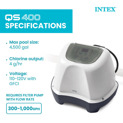 INTEX Krystal Clear Saltwater Pool Chlorine System for Above Ground Pools up to 4,500 Gallons, Pool Cleaner with Automatic Timer and Self Cleaning 🍁 All In One Marketplace Canada