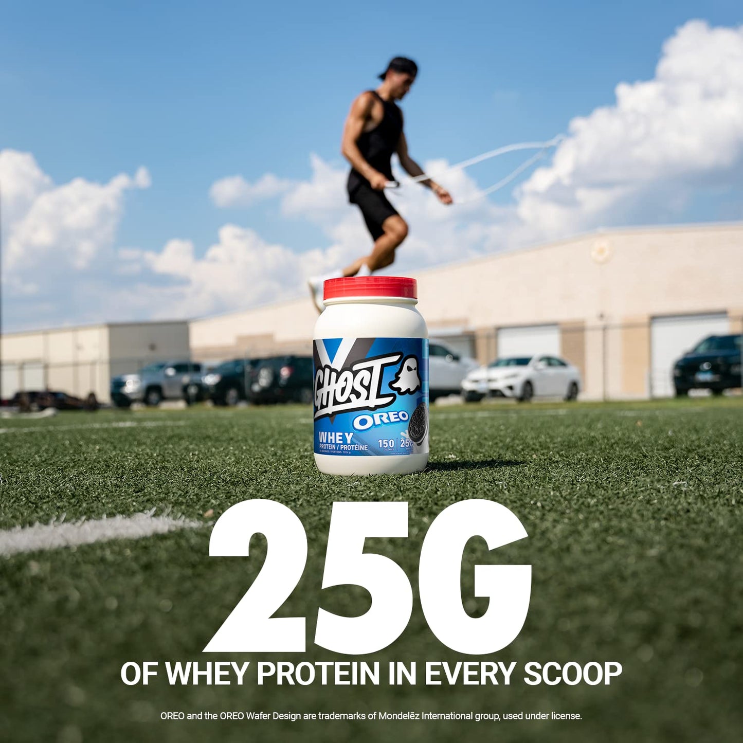 GHOST WHEY Protein Powder - 2lb, 25g of Protein - Whey Protein Blend - ­Post Workout Fitness & Nutrition Shakes, Smoothies, Baking & Cooking (Oreo) GHOST