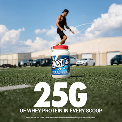GHOST WHEY Protein Powder - 2lb, 25g of Protein - Whey Protein Blend - ­Post Workout Fitness & Nutrition Shakes, Smoothies, Baking & Cooking (Oreo) GHOST