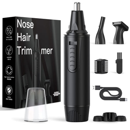 Nose Hair Trimmers for Men and Women-Rechargeable Ear Hair Trimmer-7IN1 Professional Painless Nose Clipper Eyebrow & Facial Hair Trimmer-IPX7 Waterproof Dual Edge Blades for Easy Cleansing-Black - Available at All In One Marketplace Canada