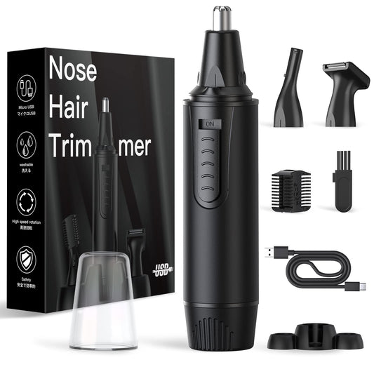 Nose Hair Trimmers for Men and Women-Rechargeable Ear Hair Trimmer-7IN1 Professional Painless Nose Clipper Eyebrow & Facial Hair Trimmer-IPX7 Waterproof Dual Edge Blades for Easy Cleansing-Black - Available at All In One Marketplace Canada