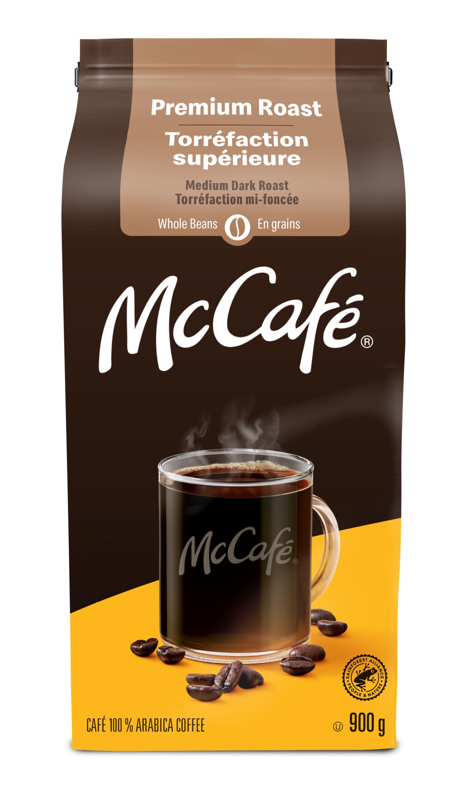 McCafe Medium Dark Roast Whole Bean Coffee, 900g