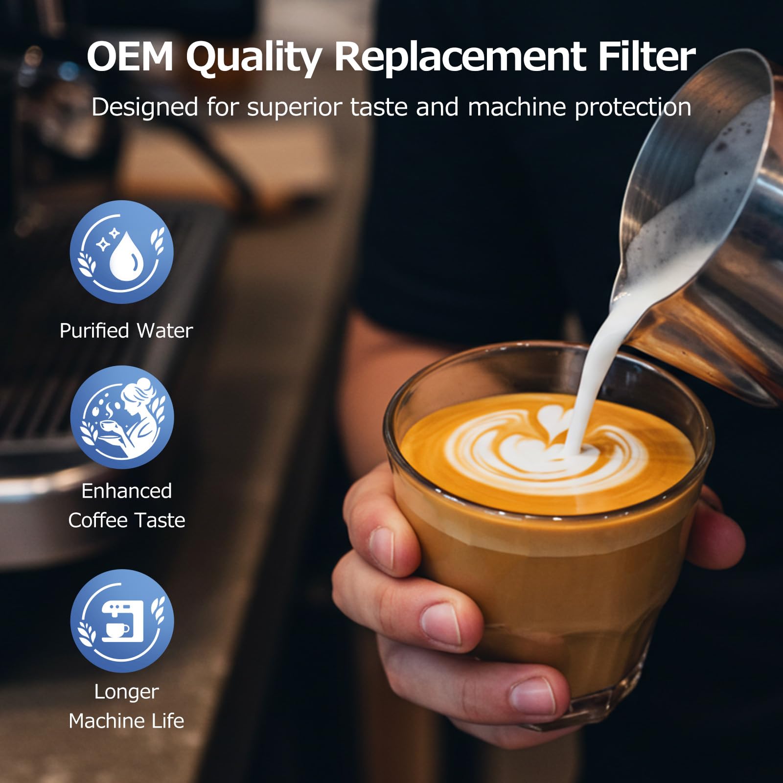 Water Filter for Philips Coffee Machines, 4-Pack Water Filters for AquaClean High-Efficiency Coffee Machine Water Filter, Improves Coffee Taste & Protects Machine - Available at All In One Marketplace Canada