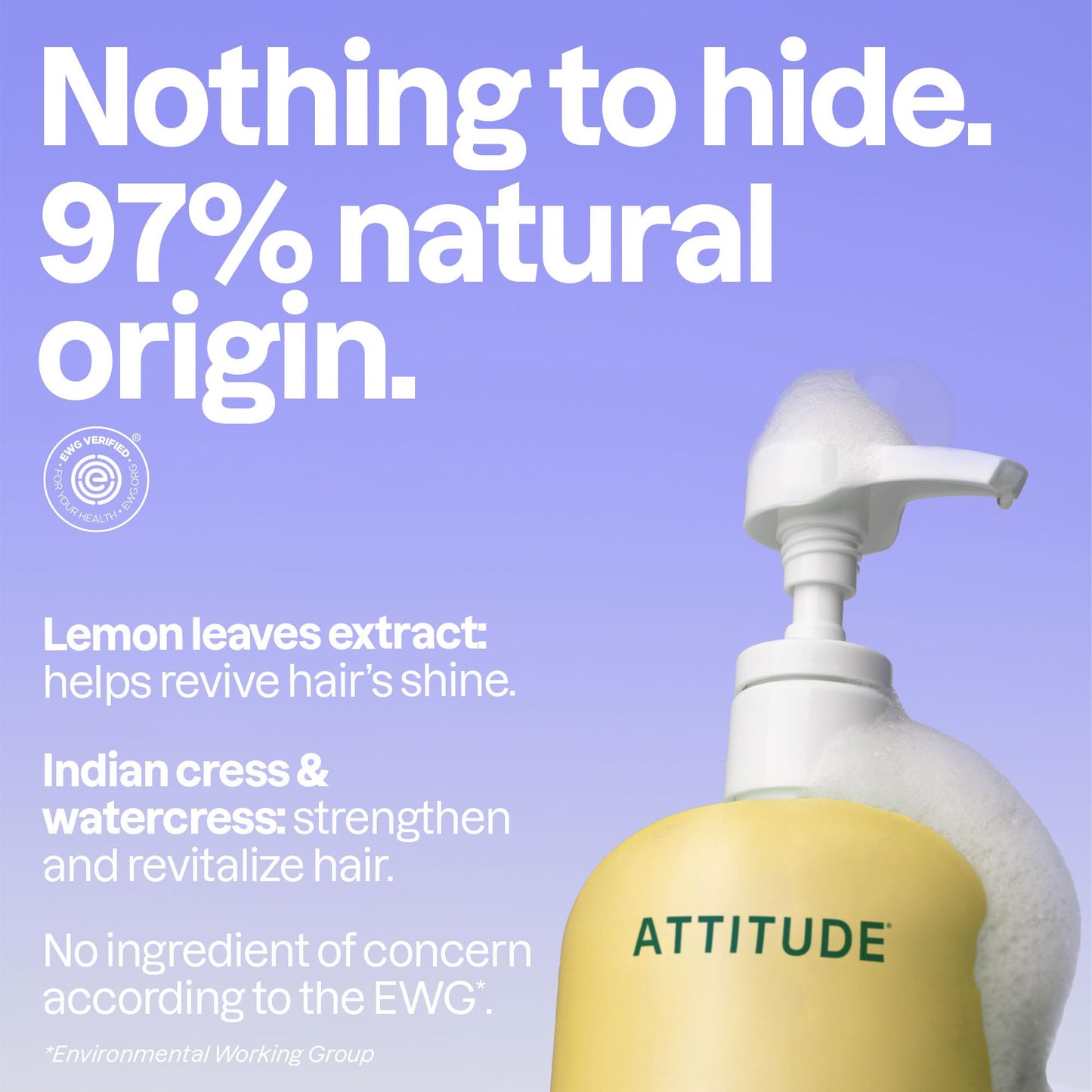 ATTITUDE Clarifying Hair Shampoo, EWG Verified, Restores Shine, Naturally Derived Ingredients, Vegan, Plant Based, Lemon Leaves & White Tea, 946 mL