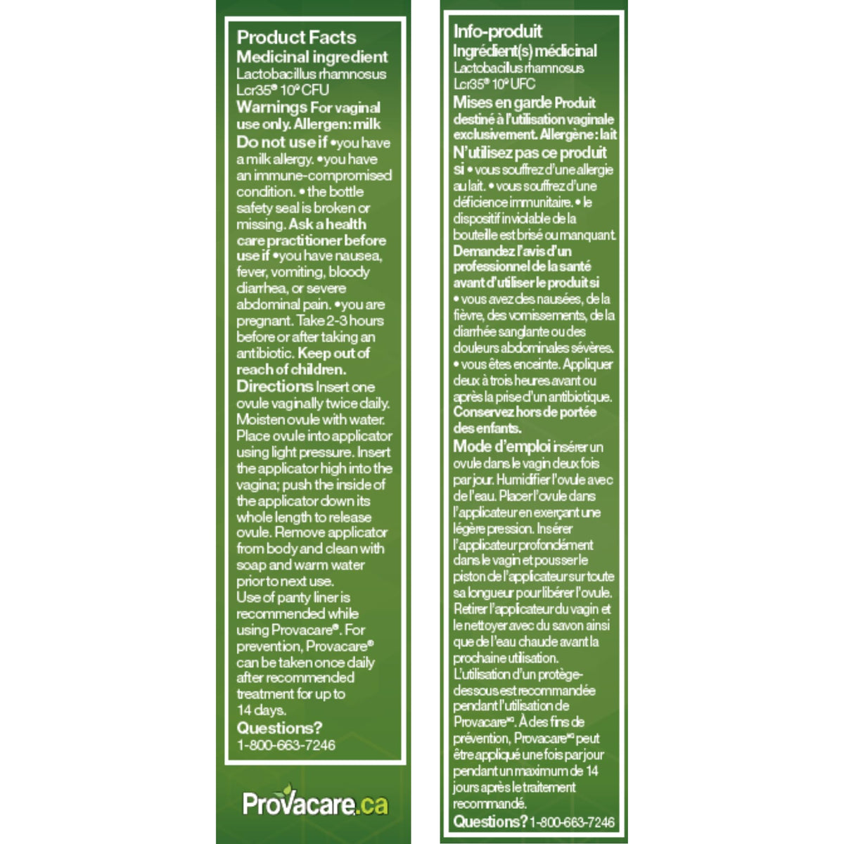 Provacare Probiotic Vaginal Care, Naturally Treats and Prevents Vaginal Yeast and Bacterial Infection for Women, 7-Day Treatment, 14-Count